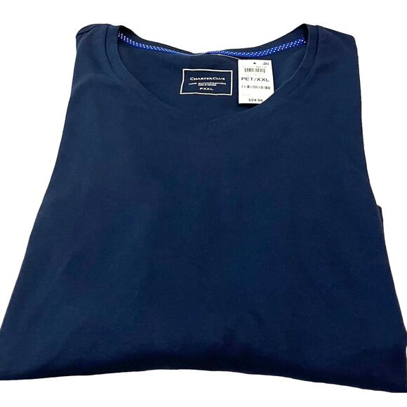 CHARTER CLUB LONG SLEEVE V-NECK TOP, INTREPID (NAVY) BLUE, PET/XXL, CASUAL, NWT - Picture 7 of 11